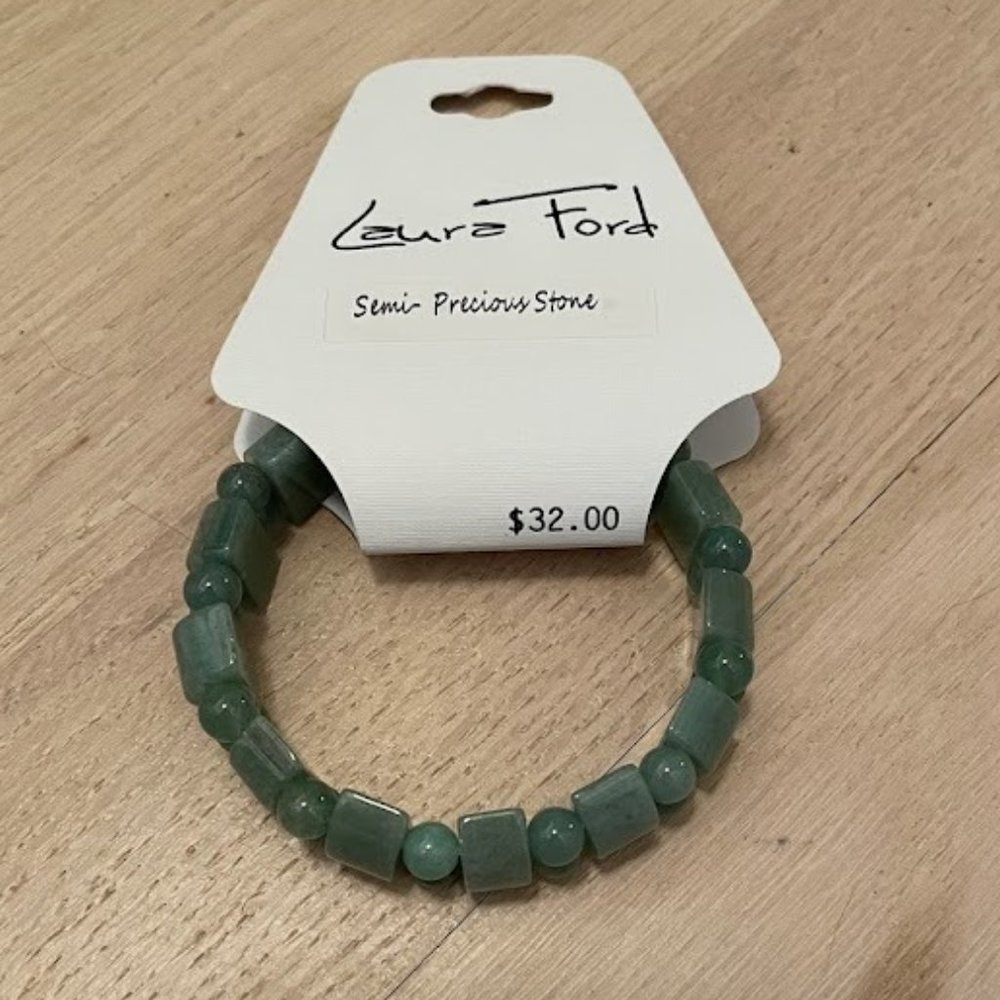 NWT Laura Ford Semi Precious Stone Stretch Bracelet